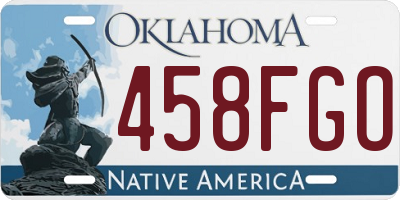 OK license plate 458FGO