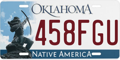 OK license plate 458FGU