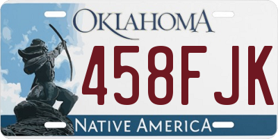 OK license plate 458FJK