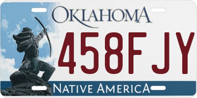 OK license plate 458FJY