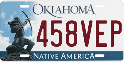 OK license plate 458VEP