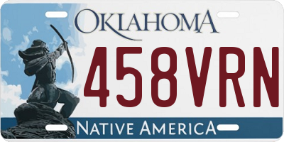 OK license plate 458VRN