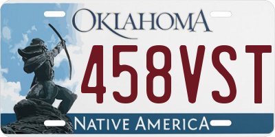 OK license plate 458VST