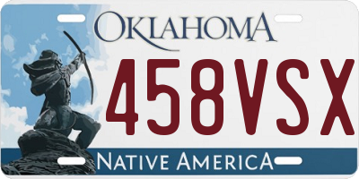 OK license plate 458VSX
