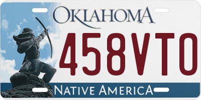 OK license plate 458VTO