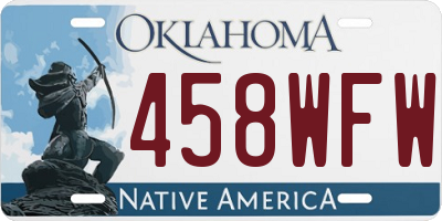 OK license plate 458WFW