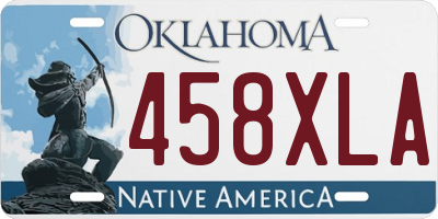 OK license plate 458XLA