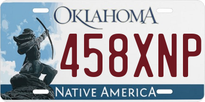 OK license plate 458XNP