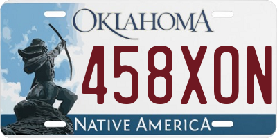 OK license plate 458XON