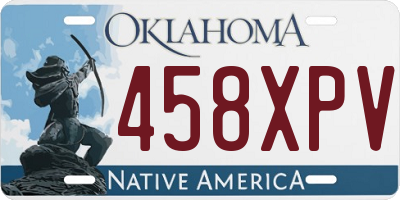 OK license plate 458XPV