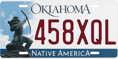 OK license plate 458XQL