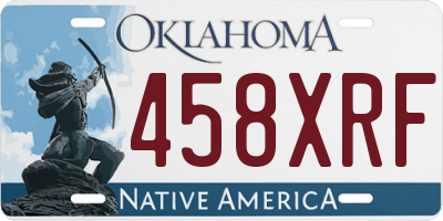 OK license plate 458XRF