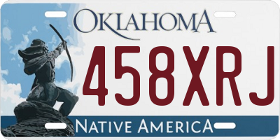 OK license plate 458XRJ