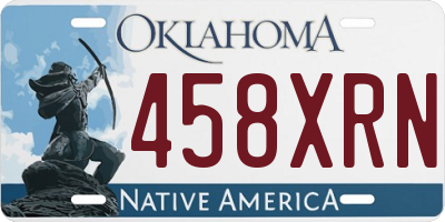 OK license plate 458XRN