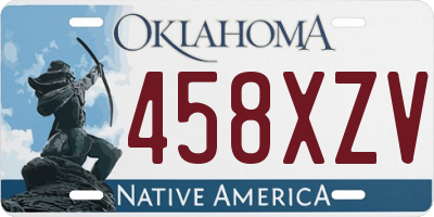 OK license plate 458XZV