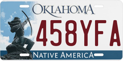 OK license plate 458YFA