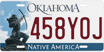 OK license plate 458YOJ