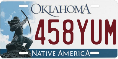 OK license plate 458YUM