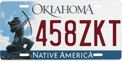OK license plate 458ZKT