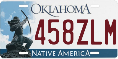 OK license plate 458ZLM