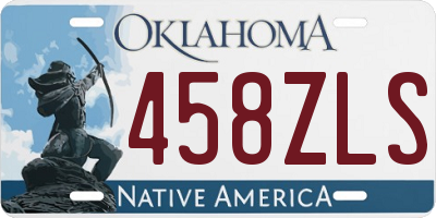 OK license plate 458ZLS
