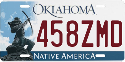 OK license plate 458ZMD
