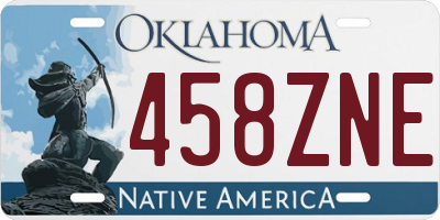 OK license plate 458ZNE