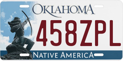 OK license plate 458ZPL