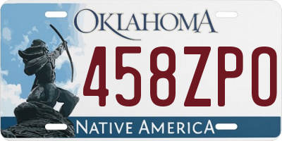 OK license plate 458ZPO