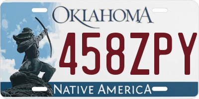 OK license plate 458ZPY