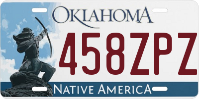 OK license plate 458ZPZ