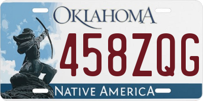 OK license plate 458ZQG