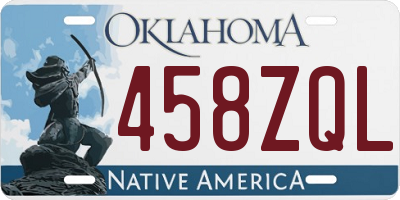 OK license plate 458ZQL