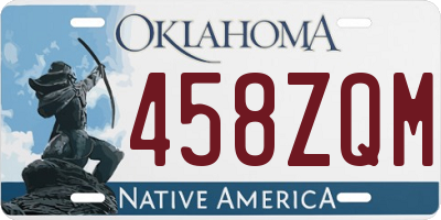 OK license plate 458ZQM