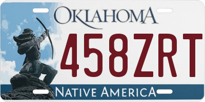 OK license plate 458ZRT
