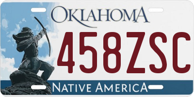 OK license plate 458ZSC