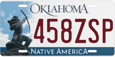 OK license plate 458ZSP