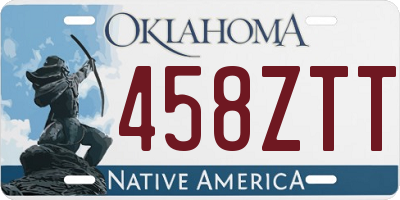 OK license plate 458ZTT