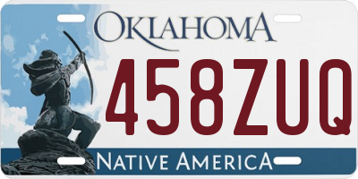 OK license plate 458ZUQ