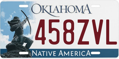 OK license plate 458ZVL