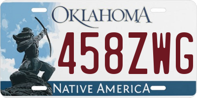 OK license plate 458ZWG