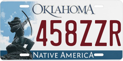OK license plate 458ZZR