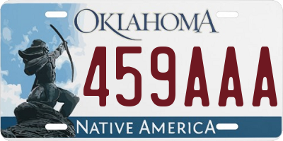OK license plate 459AAA