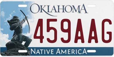 OK license plate 459AAG