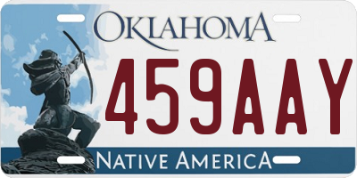 OK license plate 459AAY