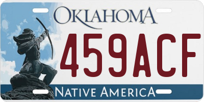 OK license plate 459ACF