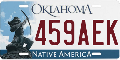 OK license plate 459AEK