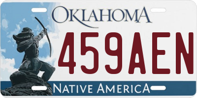 OK license plate 459AEN