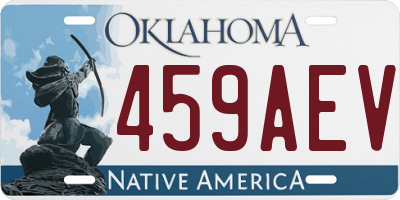 OK license plate 459AEV