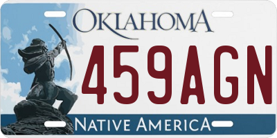 OK license plate 459AGN